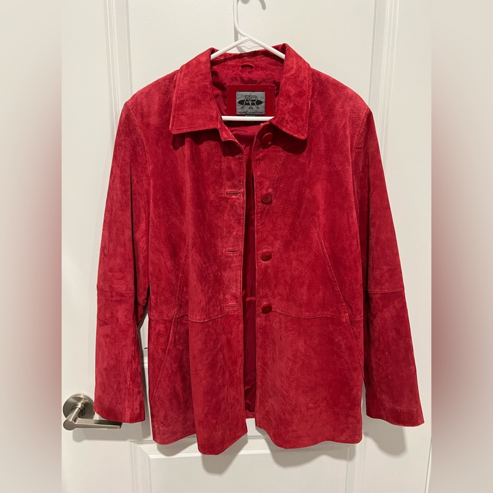 Red Leather Vintage Jacket - Size‎ Medium